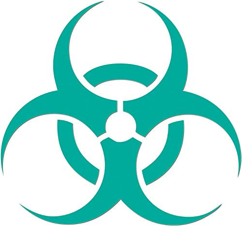 JasonCarlMorgan JCM Grafica Rischio Biologico Adesivo - Verde Acqua, 190mm