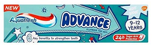 2x Aquafresh Voraus 9-12 Jahre Kinder Zahnpasta 75Ml