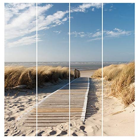 Bilderwelten Schiebegardinen Ostsee Strand - 4 Flächenvorhänge Ohne Aufhängung 4X 250x60cm