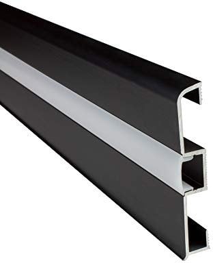 C02 LED Alu Sockelleiste + Abdeckung Fußbodenleiste Schiene für LED-Streifen-Strip Schwarz 2m milky