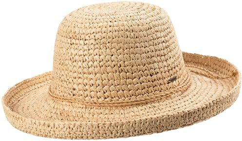 SCIPPIS Kura – Damen Strohhut aus Raffia | Leichter Sommerhut mit breiter Krempe & komfortablem Kopfband | Stilvoller Sonnenhut für Urlaub, Strand & Freizeit