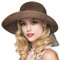 Kqpoinw Sombrero para El Sol, Gorra de Paja para Mujer Sombrero Plegable Sombrero Ancho de ala Ancha Sombrero para El Sol Sombreros de Playa de Verano para Mujeres (Café)