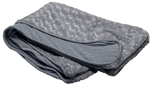 Furhaven Ersatzbezug für Hundebett, ultraplüschig, Kunstfell und Wildleder, maschinenwaschbar, Grau, Größe XL