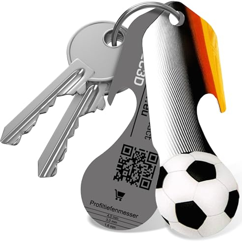 Einkaufswagenlöser „Deutschland“ – funktionaler Schlüsselanhänger mit Einkaufswagenchip in Deutschland-Fußball-Optik – hochwertiger Schlüsselanhänger Einkaufschip mit Fundservice