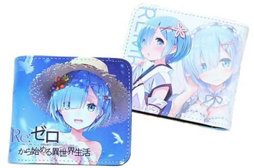 WANHONGYUE Re:Life In A Different World from Zero Anime Bild gedruckt Brieftaschen für Frauen Herren Bifold Wallet mit 6 Slots 1 ID-Fenster /4