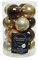 Glaskugeln Weihnachtskugel Weihnachtsbaum Weihnachtsdekoration Christbaumschmuck - 16 Stück Ø3,5 cm braun mix