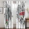YMLJH 3D Vorhang Digitaldruck Schwarz-Weiß-Pariser Straßen 2 x B75 x H166 cm Stoff Polyester High Blackout Vorhang Studie Dekoration