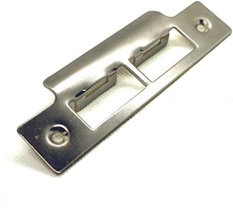 Polished Strike Plate Double Chrome for Mortice Lock or Tubular Latch 114mm Length x 25mm Width Pack of 1 (Double Chrome Strike Plate)