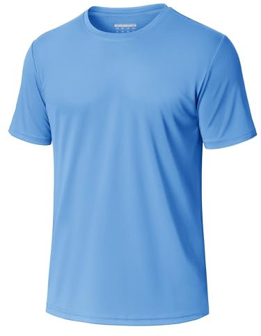 MAGCOMSEN Funktionsshirt Herren UV Schutz Sonnenschutz Sport Tshirts Gym Shirt Laufshirt Kurzarm Schnelltrocknendes Blau XL