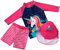 Baby Mädchen Zweiteiliger Cartoon Einhorn Badeanzug Top+Badeshorts+Hut Bademode UV Schutz Schützend für Wassersport