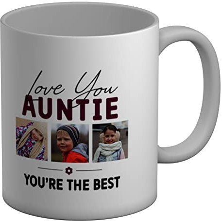 Shopagift Personalised Photo Mug Love You Auntie You're The Best White 11oz Large Cup