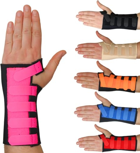 Solace Bracing Cool-Flow Max Wrist Support (6 Colours) - #1 British Made & NHS Supplied Advanced Wrist Brace Splint for Carpal Tunnel, Arthritis, Tendonitis, RSI, Fractures & More - Pink, S, Right