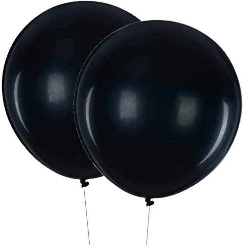 15 Stück 18 Zoll Großer Luftballons Schwarz, Jumbo Schwarz Latex Helium ballons für Party Deko(Ø 45 cm)