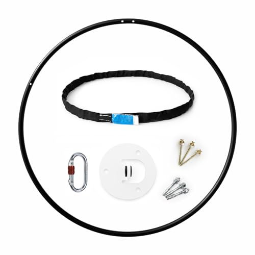 Play Juggling - Individuell anpassbarer Luftreifen für Kunstflug & Akrobatik - 105cm Reifen + 2 Bänder + Deckenplatte + Karabiner