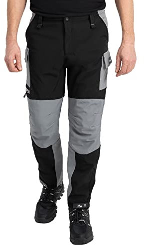 Rock Creek Herren Softshell Hose Cargohose Outdoorhose Wanderhose Herrenhose Wasserdicht Skihose Arbeitshose Winterhose Trekkinghose H-310 Grau 3XL