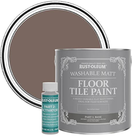 Rust-Oleum Brown Washable Matt Floor Tile Paint - River’s Edge 2.5L