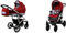BabyLux Largo 2-in-1 Baby Kinderwagen Tief und Kinderwagen mit Zubehör Verstellbar und faltbar Aluminiumkonstruktion Wasserdicht Nicht abnehmbare Räder Chili Silver Silver Frame