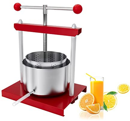 ACXIN 3L Obstpresse Edelstahl Weinpresse Saftpresse Manuell Fruchtpresse Apfelpresse Beerenpresse für Obstladen, Restaurants, Familienfeste, Selbstbrauen