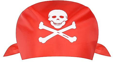 Aomig Pirat Bandana, 1 Stücke Pirat Kapitän, Kopftuch für Pirat Thema Party Halloween und Kinder Party Gefallen (Rot)