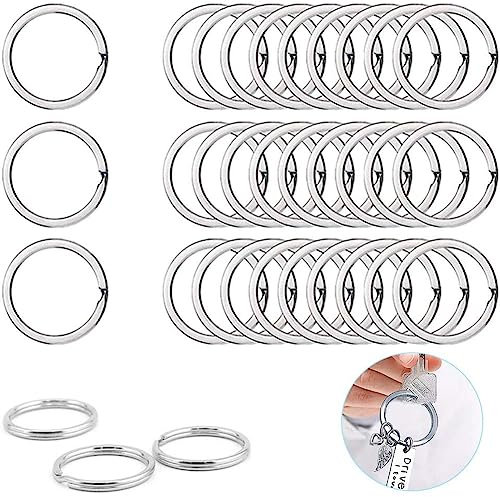 Anillas para Llaveros,100 Piezas 25mm Arandelas Llavero,Anillas de Llavero de Acero Inoxidable,Anillos de Metal Cadena,para Organización de Llaves de Coche Oficina Art y Artesanía