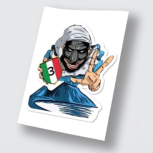 Stickers tifosi Napoli Calcio Pulcinella adesivi in vinile colorato e sagomato