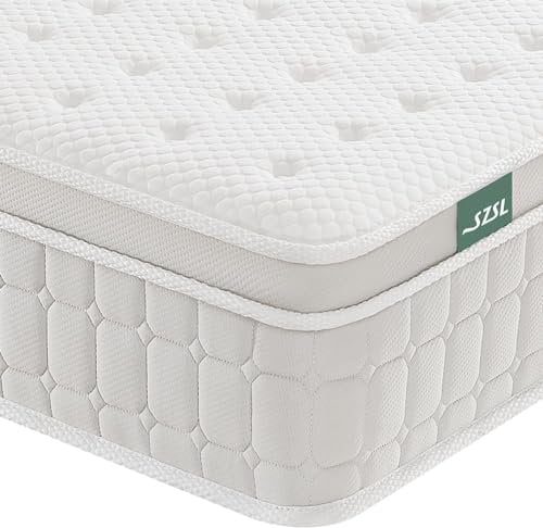 SZsuilong Matratze 90x190, Höhe 26cm Taschenfederkernmatratze 7-Zonen Härtegrad H3 H4 mit Memory Foam Komfort Federkernmatratze Ergonomischer, 100 Nächte Probeschlafen