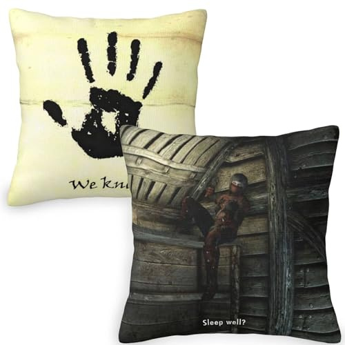 GUTELOWE 2PCS Skyrim Waren Zierkissenbezüge, Throw Pillow Covers, Quadratisch Kissenbezug Outdoor, Sofa Büro 45,7x45,7cm