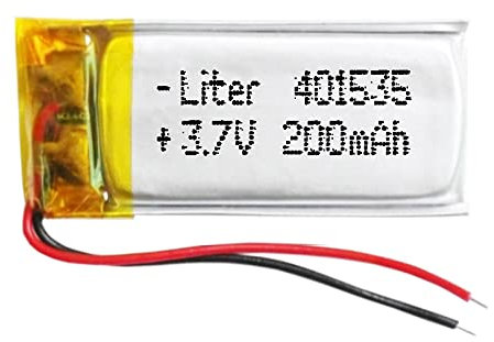 Batterie 401535 LiPo 3.7V 200mAh 0.74Wh 1S 5C Liter Energy Battery pour l'électronique Rechargeable Téléphone Portable Smartwatch GPS - Ne Convient Pas à la Radiocommande 37x15x4mm (200mAh|401535)