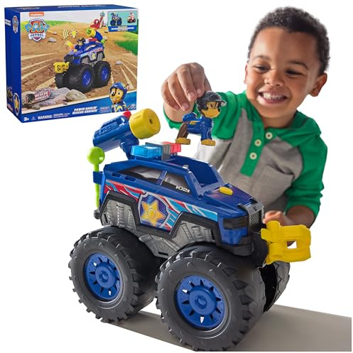 Paw Patrol Rescue Wheels Chase’s Power Haulin’ Cruiser With Lights & Sounds | Motorized Retractable Winch, Working Projectile Launcher, Chase Action Figure, Kids Toys for Boys & Girls Ages 3+