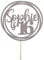 Personalised Birthday Cake Topper - Customised with Any Name Any Age - Birthday Party Cake Decoration - Double Sided Glitter 950 GSM (Silver)