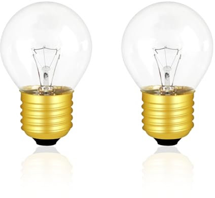 2 Stück Backofenlampe E27 Dimmbar, 2700K Warmweiße Herd-Glühbirne, 410 Lumen, 71MM * 45MM, AC 240V, Bis 300°C Hitzebeständiges, G45 Globe Klar Lampen, für Backöfen, Lava Lampe, Saunalicht