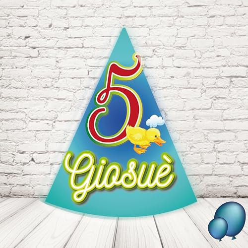 Kit Set Cappellini a Cono di carta Personalizzati con Nome ed Età del Festeggiato Colorati Festa Di Compleanno Cappello Gadget Accessorio Decorazione Feste per Bambini Tema Fattoria (20)
