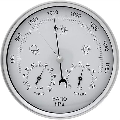 LAODILAI Manometer für Luftdruckmesser Traditionelles Barometer, analoge Wetterstation, Wetterbarometer, Außenbarometer
