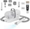 in.tec Tondeuse pour Chien avec Aspirateur Kit de Toilettage 5 en 1 avec Peignes Brosses 3 Modes d'Aspiration Tuyau de Séchage Plastique Métal 23 x 33 x 14 cm Blanc Gris