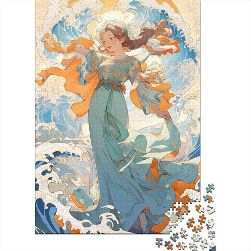 Choppy Girl Puzzle für Erwachsene, 1000-teiliges Puzzle, 1000-teiliges Puzzle für Erwachsene und Teenager, Familienspiele, Weihnachts- und Geburtstagsgeschenke (Größe 75x50cm)