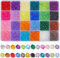 SOFPLATE 1 Caja de 3600 Cuentas de Cristal Bicono de 24 Colores, Cuentas Acrílicas Facetadas de 4mm, Pequeñas Y Transparentes, Coloridas, Al por Mayor, Cuentas Bicono para Hacer Joyas, Pulseras, Coll