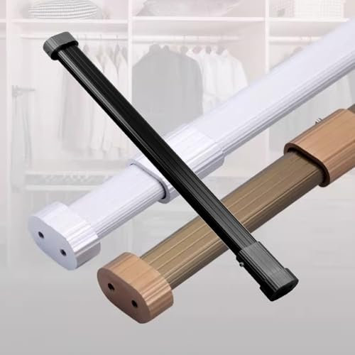 ZIUSFAC Schwarz Schrankrohr Verstellbar Schrankstange Für Garderobe, Kleiderstange Schrank Aus Metall Garderobe Teleskopstange Klemmstange Oval(Champagne,84-150cm(33.1-59in))