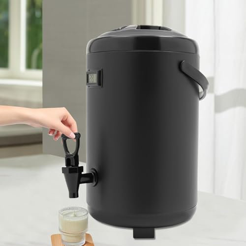 2,11 Gallonen Isolierbehälter for heiße und kalte Getränke, tragbarer Wasserkühler, mit Zapfhahn aus Edelstahl, Haltezeit bis zu 12 Stunden, for heißes Wasser, Tee und Kaffee, kalte Milch, Saft(2.11ga