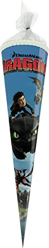 Livepac-Office Dragons Schultüte mit Namensgravur - Zuckertüte - Länge: 70cm - rund