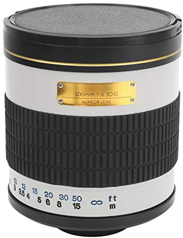 Tbest Telephoto Mirror Lens 500mm F6.3 Alloy Body Manual Focus Ultra Long Distance for Birds Wildlife Photography NEX Mount Camera (White)