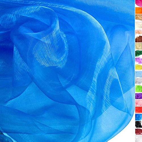 TOLKO 1m Organza Stoffe zum Nähen Meterware | Hauch Zart, Fein, Durchsichtig | zum Dekorieren Basteln 145cm breit | leichter Glanz Stoff für Gardine Vorhänge Tischdecken Deko Schals (Royal Blau)