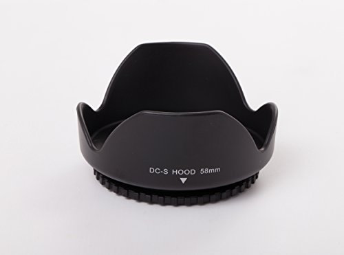 vhbw Gegenlichtblende für 58mm Objektiv - Streulichtblende, Schwarz, Kunststoff, tulpenförmig