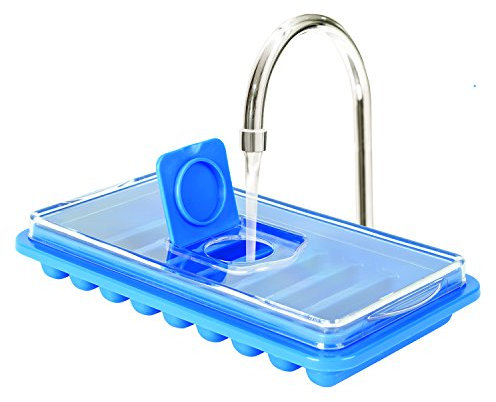 Cubo para Hielo - Forma Cilíndrica para insertar fácilmente en la Botella - Suave y flexible - Cubierta desbordante