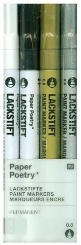 Lackstifte Set, Schwarz/Weiss/Gold/Silber