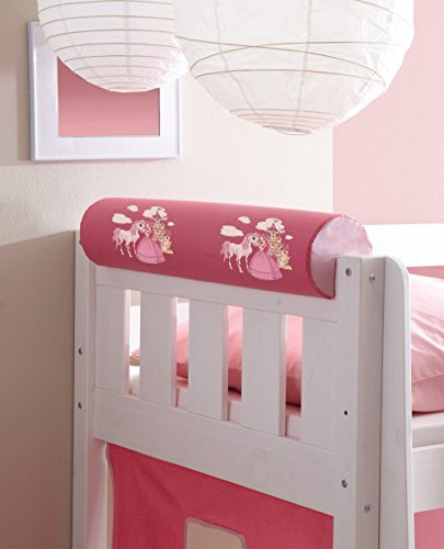 Nackenrolle Nackenkissen für Kinderbetten Kopfschutz, Vorhangstoff:Horse Pink