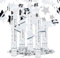 Relaxdays 5er Set Party Popper Silber 40 cm, Sternenregen bis 8m Effekthöhe, Konfetti Kanone für Silvester, Geburtstag, Karneval