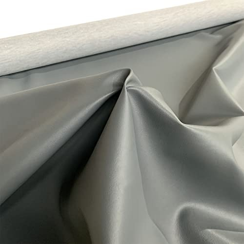EU Fabrics Faux Leather Vinyl Fabric - Waterproof & Fire Retardant - Perfect for DIY Upholstery Projects, Chairs, Headboards, Car Upholstery and More - High-Quality Vinyl Fabric (Grey - 1 Meter)