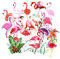 Oblique Unique Flamingo Sticker Set Aufkleber Tropical SommerSelbstklebend für Verzierung Scrapbooking