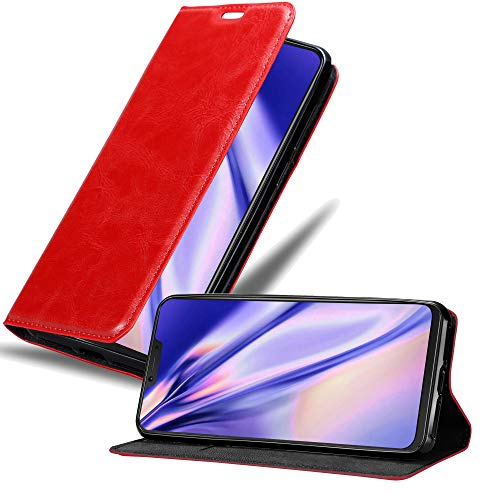 Cadorabo Hülle kompatibel mit Cubot P20 aus Premium Kunst Leder Flip Klappbare Stoßfeste Magnetische [Standfunktion] [Kartenfächern] Cover Hülle für Cubot P20 Tasche in Rot