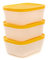 TUPPERWARE Gefrier-Behälter 450 ml weiß-orange Eis-Kristall (3) Eiskristall